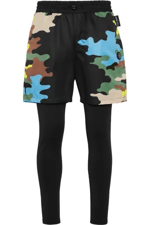 Philipp Plein Camouflage-print layered shorts