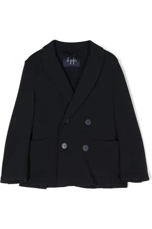 Il gufo Piqué double-breasted blazer