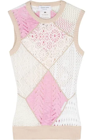 Marine Serre Regenerated crochet-knit top