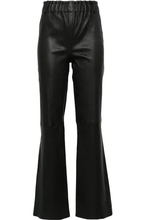 arma leder Rihanna flared leather trousers