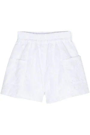 MONNALISA Broderie-anglaise cotton shorts