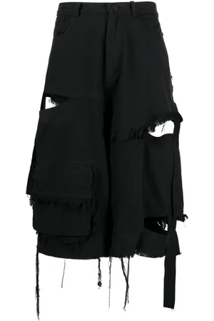 Natasha Zinko Cut-out denim cargo shorts