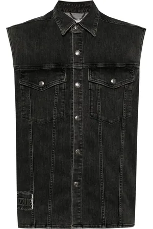 Izzue Text-embossed denim gilet