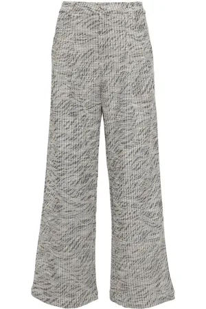 B+AB Ribbed-knit flared trousers