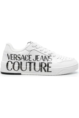VERSACE Starlight logo-print leather sneakers