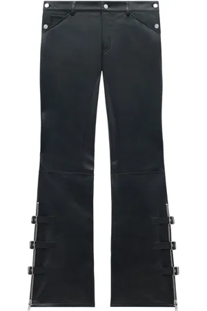 Courrèges Buckle-detailed flared leather trousers