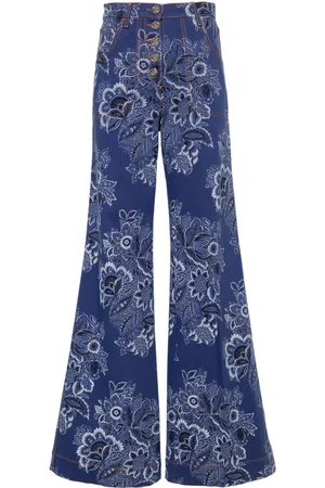 Etro Paisley-print high-rise flared jeans