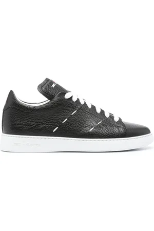Kiton Seam-detail leather sneakers