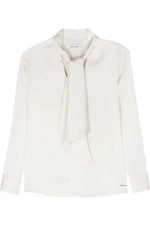 Calvin Klein Pussy-bow collar satin blouse