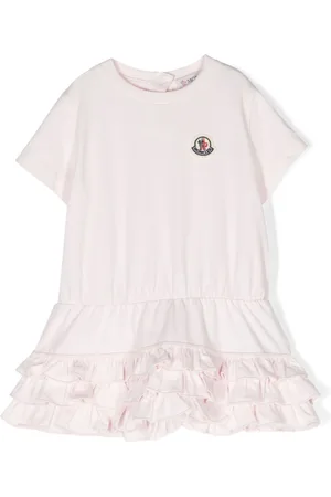 Moncler Logo-patch ruffled-hem dress