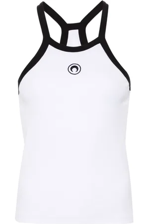 Marine Serre Crescent Moon-embroidered top