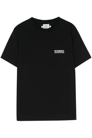 Vetements Logo-embroidered cotton T-shirt