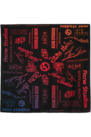 Acne Studios Logo-print silk scarf