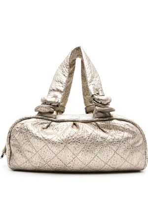 CHANEL 2006-2008 diamond-quilted metallic tote bag