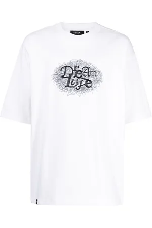 FIVE CM Slogan-print cotton T-shirt