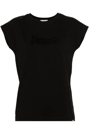 HERNO Logo-embellished cap-sleeve T-shirt