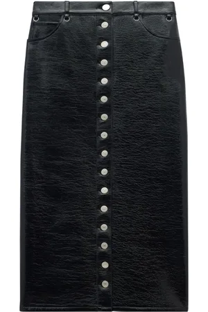 Courrèges Multiflex patent-finish midi skirt