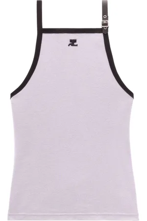 Courrèges Buckle cotton tank top