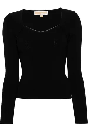 Michael Kors Rhinestoned sweetheart-neck top