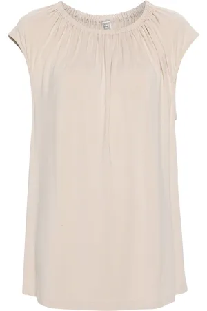 Totême Gathered-neck jersey top