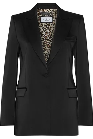 Philipp Plein Crystal-skull satin blazer