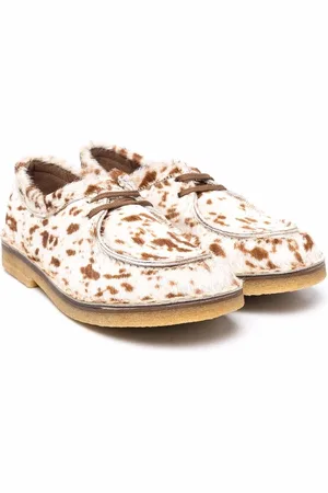 PèPè Cow-print lace-up ballerinas