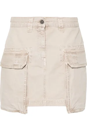 Golden Goose Distressed cotton mini skirt