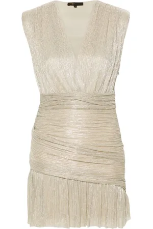 Maje Ruched lurex mini dress