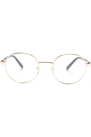 Gucci Logo-engraved round-frame glasses