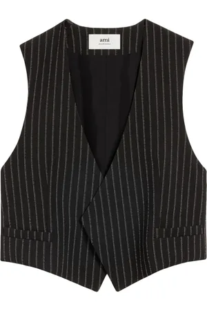 Ami Pinstriped crepe vest