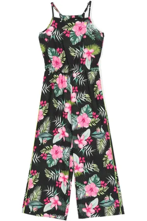 MONNALISA Floral-print jersey jumpsuit