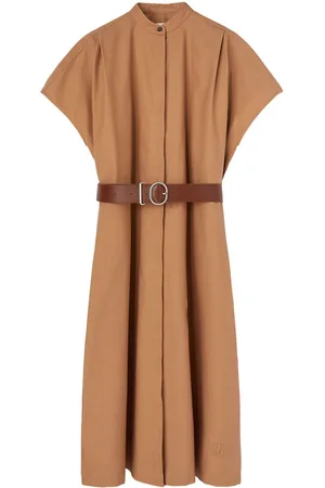 Jil Sander Collarless belted shirt dress