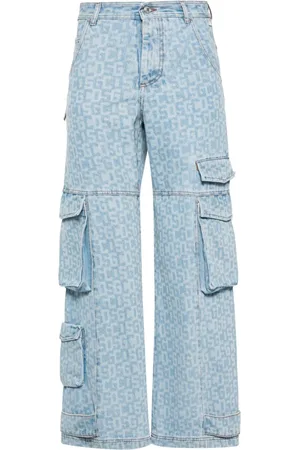 GCDS Logo-print cargo jeans