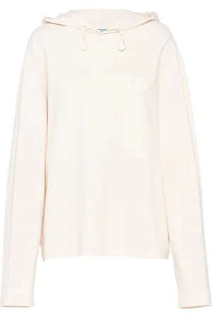 Prada Logo-plaque hooded T-shirt