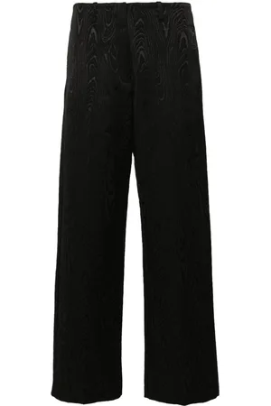 FORTE FORTE Patterned-jacquard straight-leg jeans