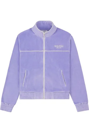 Sporty & Rich Script cotton velour track jacket