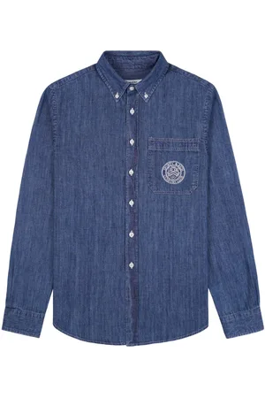 Sporty & Rich Logo-embroidered denim shirt