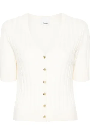 Allude Ribbed-knit virgin wool cardigan