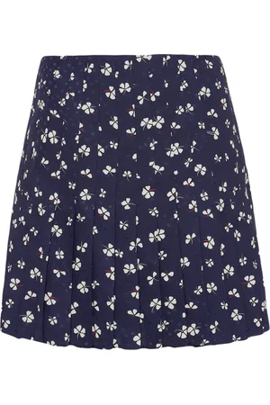 Prada Floral-jacquard pleated mini skirt