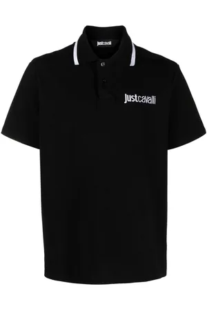 Roberto Cavalli Logo-embroidered piqué polo shirt