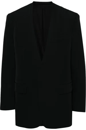 SONGZIO Layered wool collarless blazer