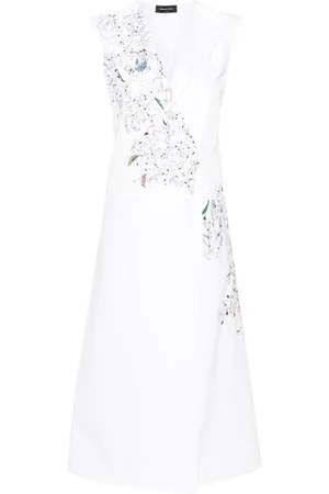 Fabiana Filippi Embroidered cotton wrap dress