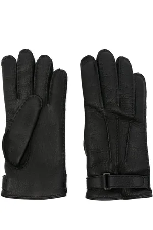 Ermenegildo Zegna Logo-debossed leather gloves
