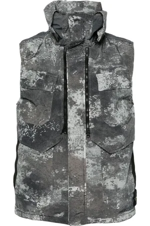 Stone Island Dissolving Grid Camo padded gilet