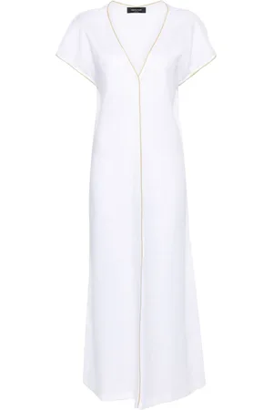 Fabiana Filippi Monili-chain linen maxi dress