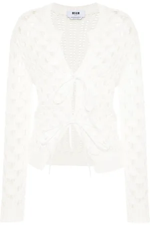 Msgm Open-knit cotton cardigan