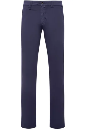 BILLIONAIRE Logo-embroidered denim chino trousers