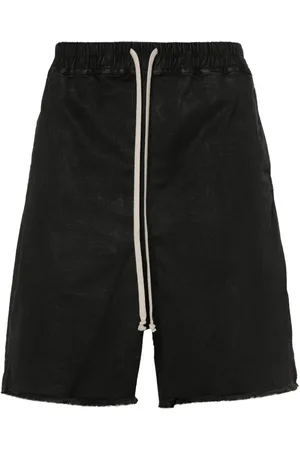 Rick Owens Long Boxers waxed-denim shorts