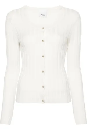 Allude Ribbed-knit virgin wool cardigan