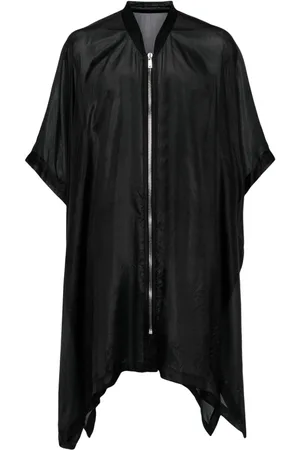 Rick Owens Asymmetric silk-habotai coat